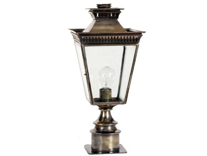 Landelijk buitenlamp Pagoda Short Pillar handgemaakt - koper gevlamd (AB) Limehouse - 491SP