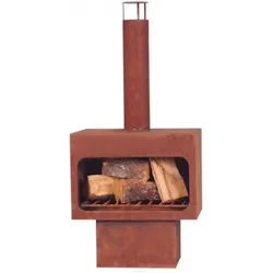 Markone, Gartencheminée, Gartenkamin 201-1 (Unlackiert): 56 x 40 x 115 cm