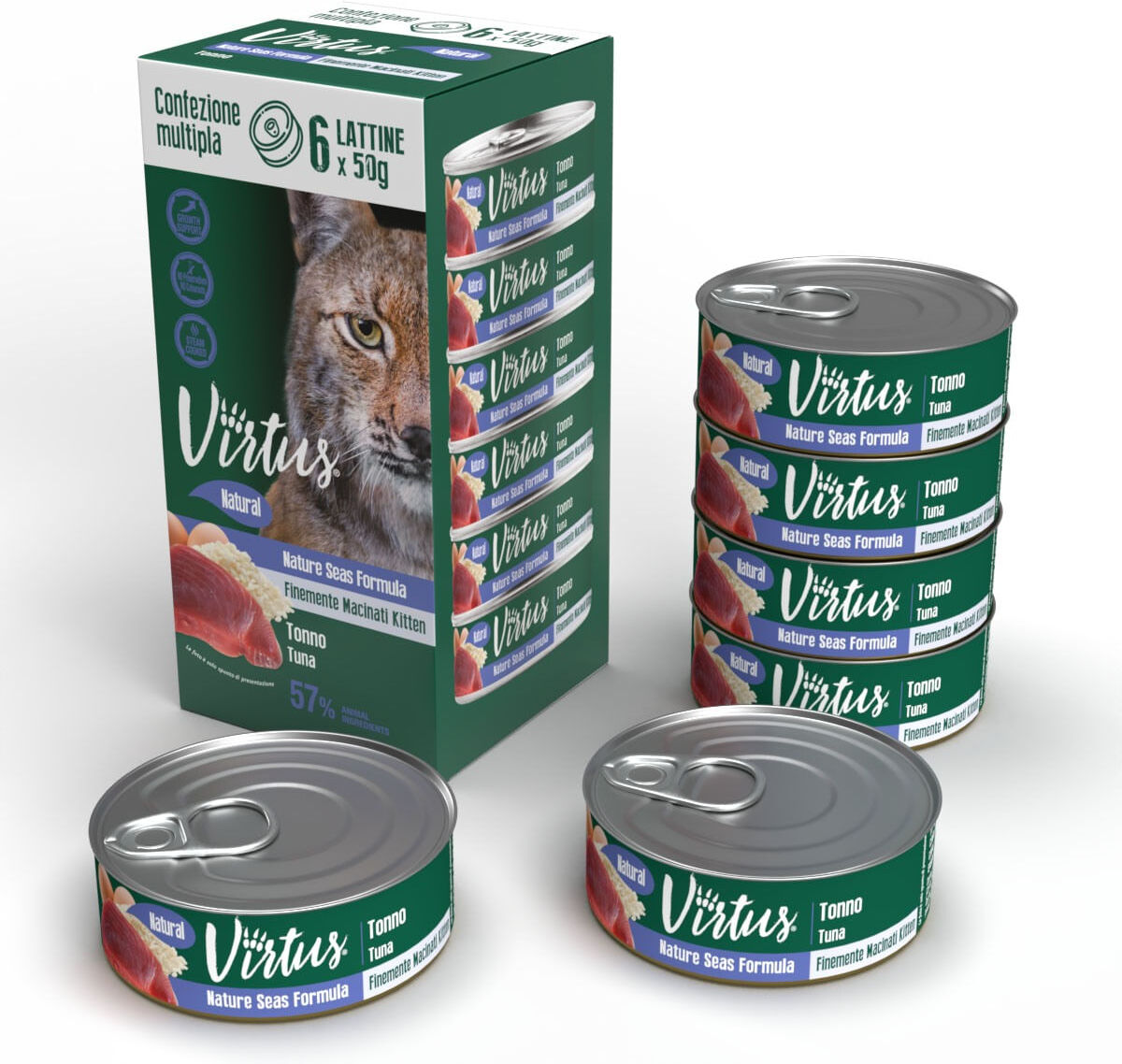 Virtus Kitten Natural Multipack 6X50G TONNO