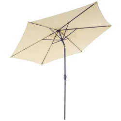VCM Sonnenschirm Ø 2,9m   Schirm mit Kurbel   neigbar wasserabweisend   UV-Schutz 50 +   Creme