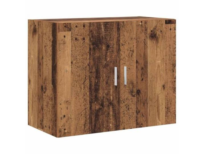 Makastle Wandschrank Altholz 80 x 42,5 x 64 cm Holzwerkstoff mit Umkehrbarer Tür, Wandmontage
