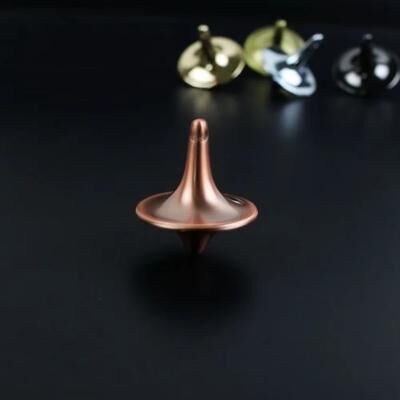 Inspired Finds Metal Gyro Precision Silver Spinning Top With Movie Totem Print red Bronze With Hole