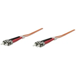 Intellinet Glasfaser LWL-Anschlusskabel, Duplex, Multimode, ST/ST, 50/125 μm, OM2, 2 m, orange