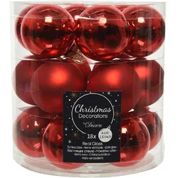 Kaemingk Weihnachtsbaumkugeln Glas Ø 4 cm weihnachtsrot 18 Stück