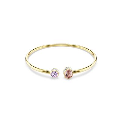 Armspange SWAROVSKI "Schmuck Geschenk Chroma Armreif", gelbgoldfarben, lila, rosa, kristallweiß, lila, rosa, kristallweiß, Armbänder, Damen, Metall, Armspange, mit Swarovski Kristall, Zirkonia (synth.)