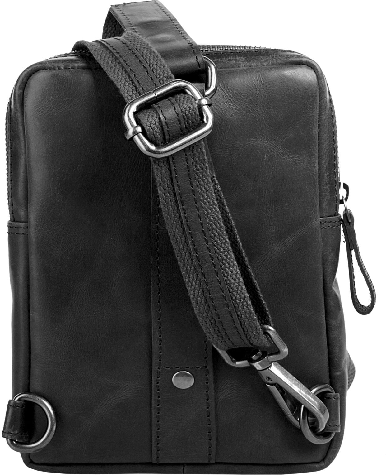 Umhängetasche SANSIBAR "SANSIBAR Herren, Damen SANSIBAR SYLT echt Leder", Damen, Gr. B/H/T: 21cm x 15cm x 5cm onesize, schwarz, Leder, Taschen Umhängetasche, echt Leder schwarz B/H/T: 21cm x 15cm x 5cm onesize