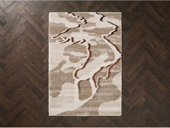 Tapis poils longs ELVIA motif abstrait