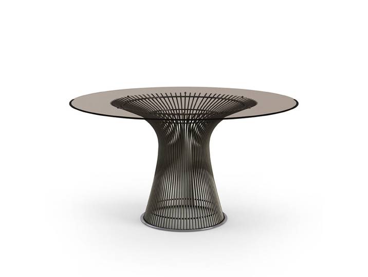 KNOLL table ronde PLATNER Ø 135 cm (Bronze / Bronze - Métal / Cristal)