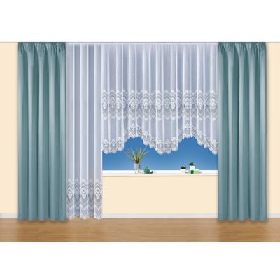 Vorhang WECKBRODT "Nicoletta", weiß (hellblau), B:130cm H:160cm, Polyester, Gardinen, Gardine, Store, Übergardine, blickdicht
