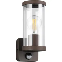 RL live your light, Gartenbeleuchtung, REALITY BONITO - Wandlamp - Roestkleur - excl. 1x E27 4W - Bewegingsensor - Buitenverlichting - IP44 (E27, IP44)