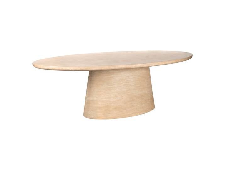 Esstisch Fictus 240 cm beige – Faux-Travertin-Optik, Eisengestell