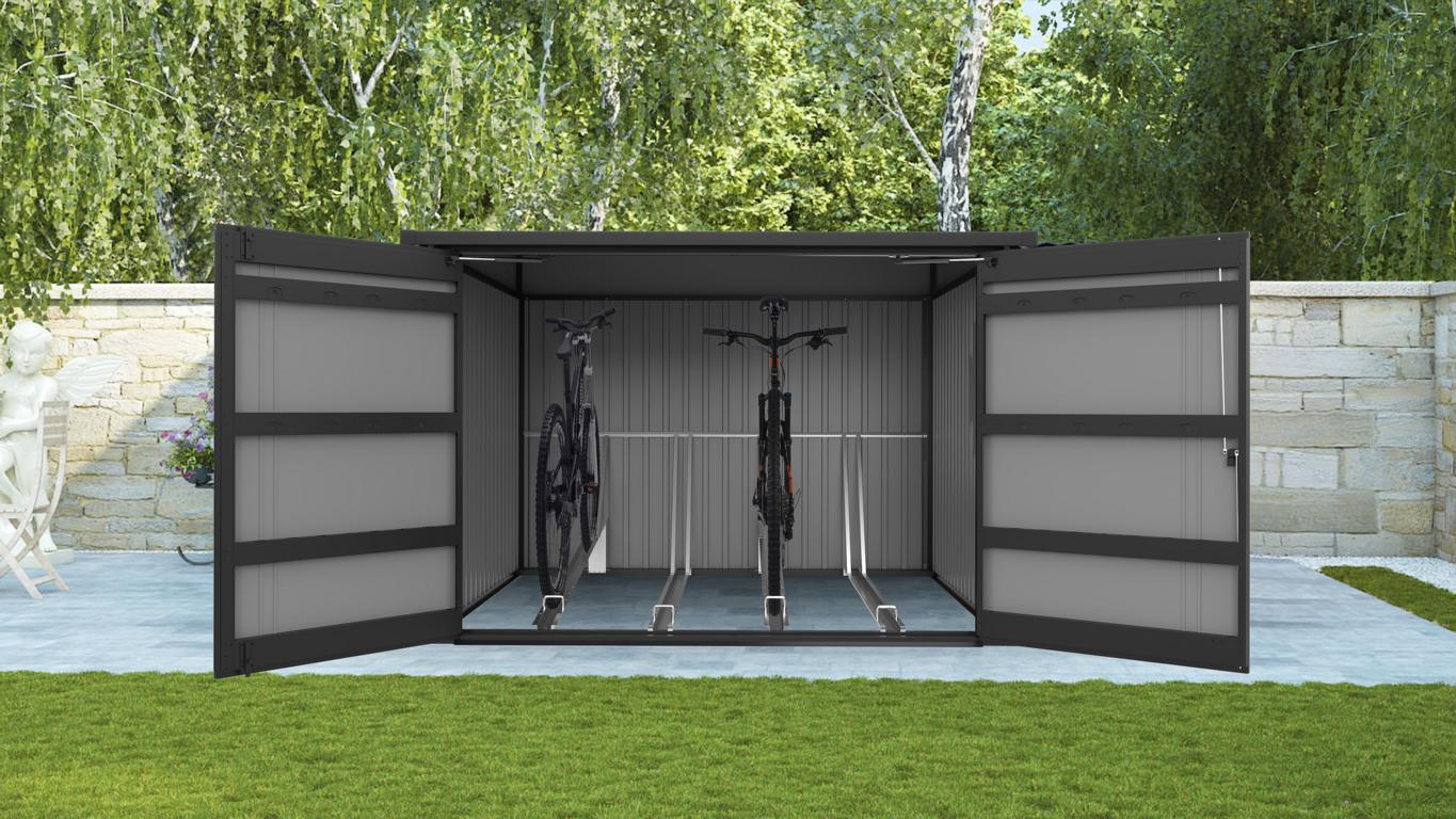 JUNGELMAR Premium Fahrradgarage 5 qm 217x226x145/166cm anthrazit 16956236