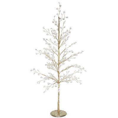 Kunstbaum I.GE.A. "Dekobaum mit Acryl-Steinchen", gold, B:29cm H:60cm L:29cm, Metall, Kunstpflanzen, und Glimmer Weihnachtsbaum Christbaum Weihnachtsdeko