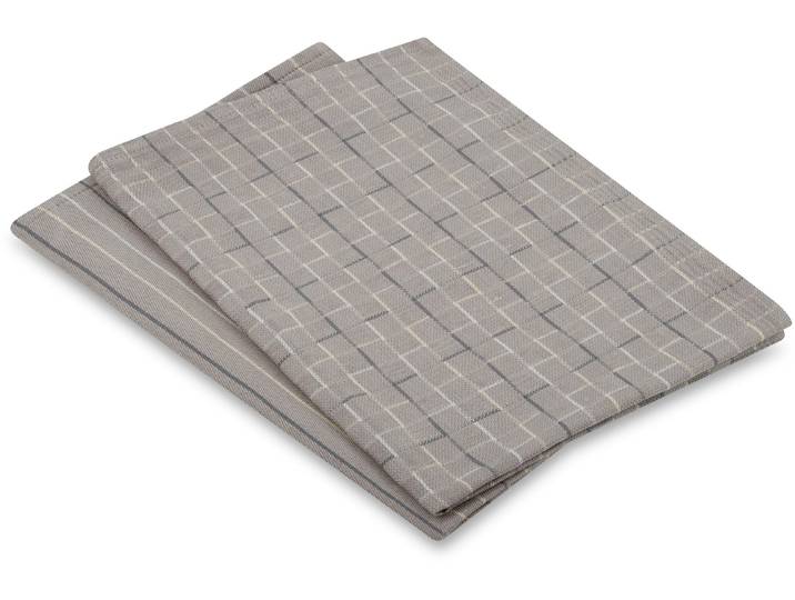 Geschirrtuch ROSS Geschirrtücher 2er-Set 987 2x HL + Banderole , grau (flanell), B:18cm H:3cm L:27cm T:3cm, 50% Baumwolle, 50% Leinen, Geschirrtücher, Geschirrtuch, Zwirn- Halbleinen
