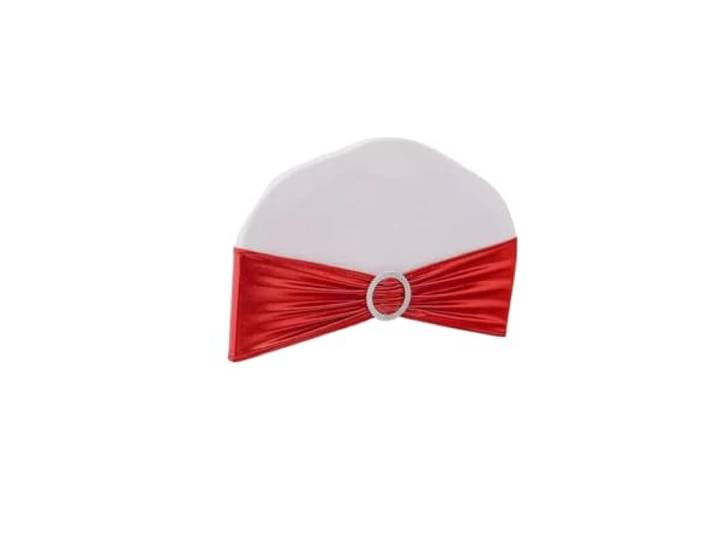 Stuhlschleifen für Hochzeiten 10/50/100pc Hochzeit Stuhl Dekoration Schärpen Bogen Shiny Metallic Knoten Bands Krawatte Mit Runde schnalle for Party Bankett(Red,100pcs)