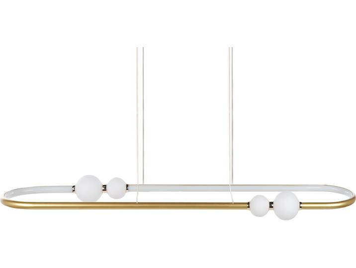 BELIANI Hängelampe Gold aus Aluminium und Eisen Integrierte LED-Leuchten Ovalform Hängeleuchte Modern glamourös Beleuchtung
