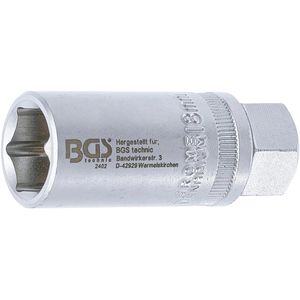 BGS-technic Zündkerzenschlüssel 2402, Steckeinsatz, 18 mm Schlüsselweite, Sechskant, Aufnahme 1/2 Zoll