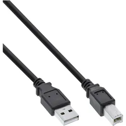 InLine 70er B-Pack  USB 2.0 Kabel, A an B, schwarz, 2m (2 m, USB 2.0), USB Kabel