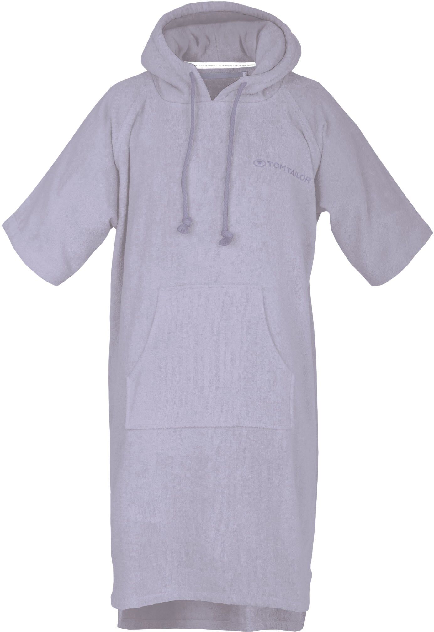 Badeponcho TOM TAILOR HOME "Surfponcho COLOR BATH" Gr. S, lila (soft lila), SM, Frottier, Hausmäntel, Badeponcho, mit Kordel, Bauchtasche, saugstark, Baumwolle, auch in Kindergrössen soft lila SM