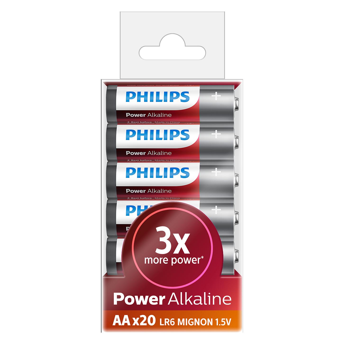 Philips Batterie Power Alkaline AA 20 Blister (20 Stk., AA) (LR6P20T/10)