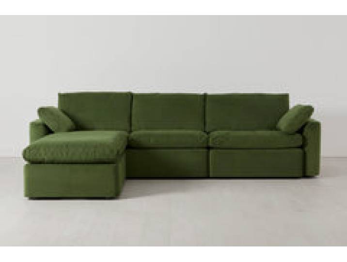 Model 13 4-Sitzer-Sofa mit Chaiselongue links, Laubgrün