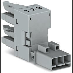 WAGO 890-1663 Netz-H-Verteiler Netz-Stecker - Netz-Buchse, Netz-Buchse Gesamtpolzahl: 3 Pink 50 St.