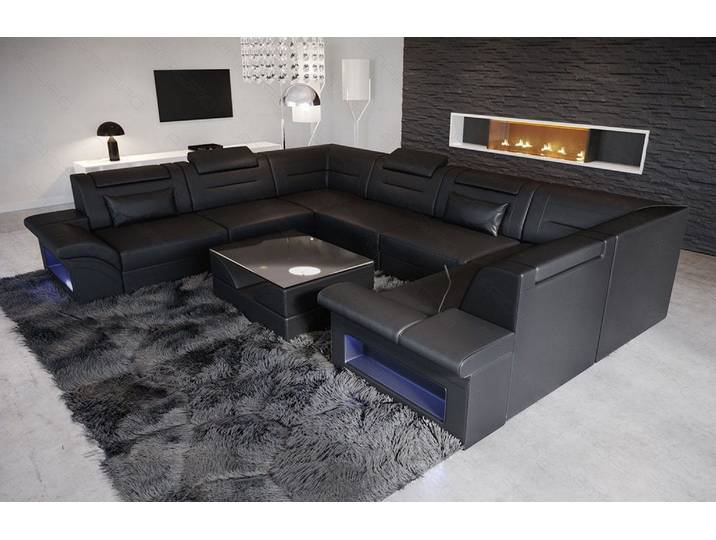 Sofa Brianza Luxurios U-Form in Leder