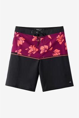 O'Neill s Hyperfreak Heat Block 19"" Board Shorts in Raspberry, Size 32, Elastane/Polyester"