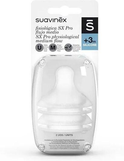 Suavinex Sx Pro Tetina Fisiológica Silicona M 3M+ x2