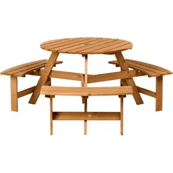 PICKNICKTISCH mit Bänken Tannenholz Hellbraun Calascibetta