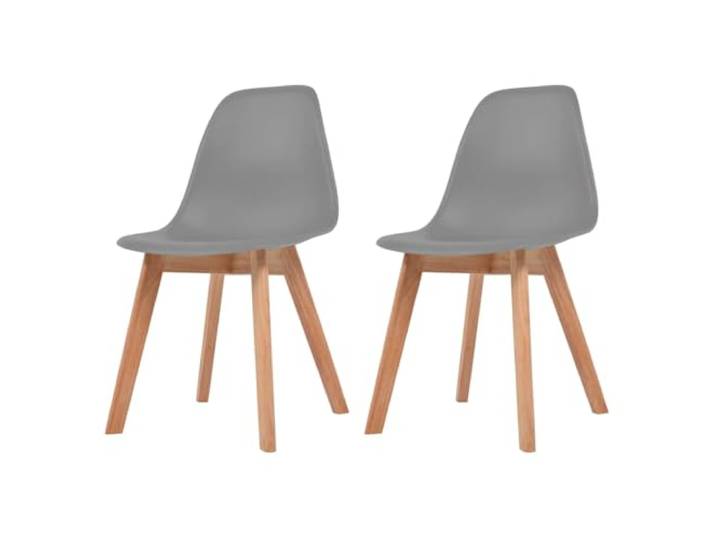YUTAASU Esszimmerstühle 2 STK. Grau Kunststoff Ergonomisches Design, Massivholzbeine, Schmutzabweisend, Leicht zu Reinigen, Einfache Montage