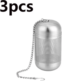 Inspire Essentials BrewEase Stainless Steel Tea Infuser Ball With Fine Mesh Filter 3pcs L With Chain