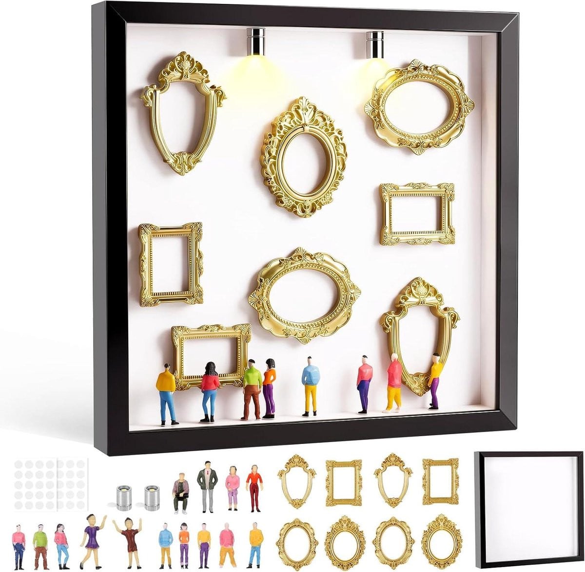 Doe-het-zelf Lijst Miniatuur Museumset Zwart - 25 x 25 cm