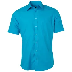 Kurzarm Hemd "JN680" - XXL - turquoise