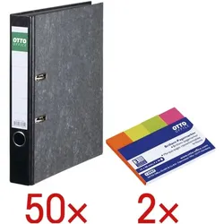 OTTO Office 50x Ordner »Classic« inkl. 2x Pagemarker schwarz, 5x32x28.5 cm