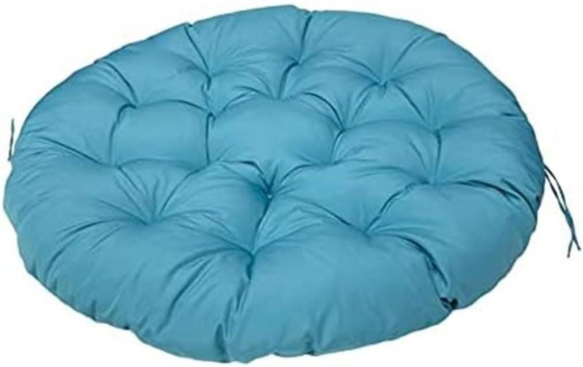 Hangstoelkussen Rond Pauw blauw - Zacht Polyester Schommelkussen voor Buiten - 50 x 50 cm