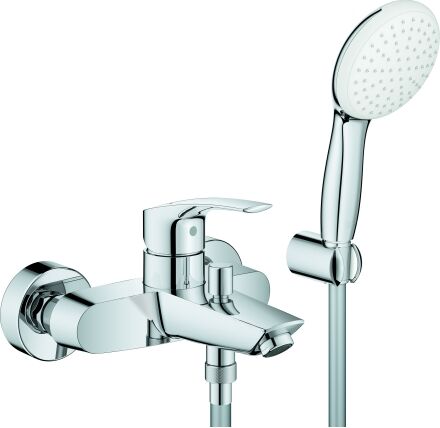 Grohe Eurosmart mitigeur de bain 25276003 montage mural avec kit de support mural, chromé