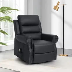 Happy Home Elektrisch verstellbarer Relaxsessel, ca. 89 cm x 88 cm x 103,5 cm - Schwarz in Lederoptik