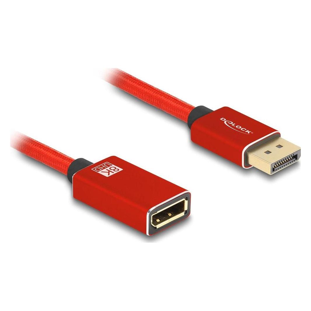 Delock DisplayPort Verlängerungskabel 8K 60 Hz 2 m rot Metal (2 m) (81082)