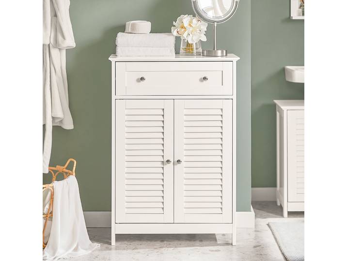 SoBuy FRG238 Commode de salle de bain avec un tiroir et portes, commode Armoire de salle de bain Meuble de salle de bain Buffet Armoire de couloir