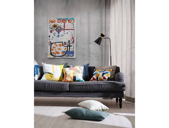 Housse de coussin Tony I Bleu/Bleu 41 x 61cm Tissu