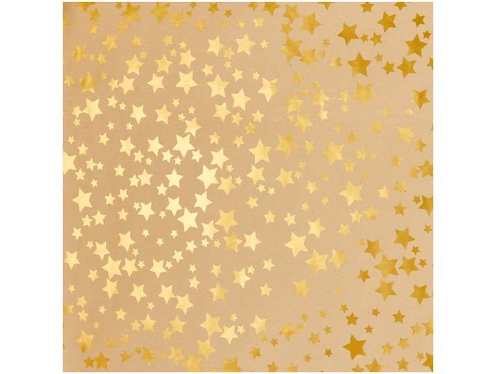 Kraftgeschenkpapier Sterne gold 70x300cm