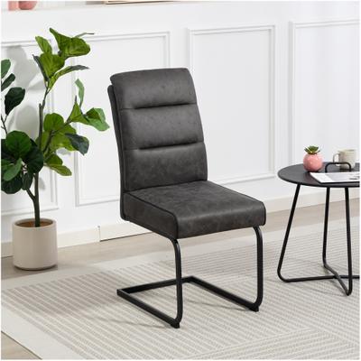 Esszimmerstuhl DUO COLLECTION "Marga Freischwinger, 2er- Set", grau (anthrazit, schwarz, anthrazit), B:46cm H:100cm T:63cm, Polyester, Stühle, Esszimmerstuhl, extra Polsterung mit Taschenfederkern, Fußgleiter für die Sicherheit