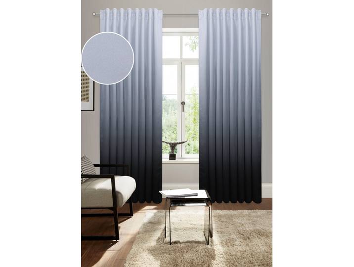 Verdunkelungsvorhang BRUNO BANANI Clemton Gr. 1, blau (anthrazit), B:130cm H:145cm, Polyester, Polyester, Gardinen, Verdunkelungsvorhang, Verdunkelung, Schutz, Privatsphäre, blickdichter Vorhang, Farbverlauf