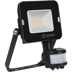 LEDVANCE Kompakter LED Flutlicht Strahler mit Sensor 20W 4000K universalweißes Licht IP65 in Schwarz