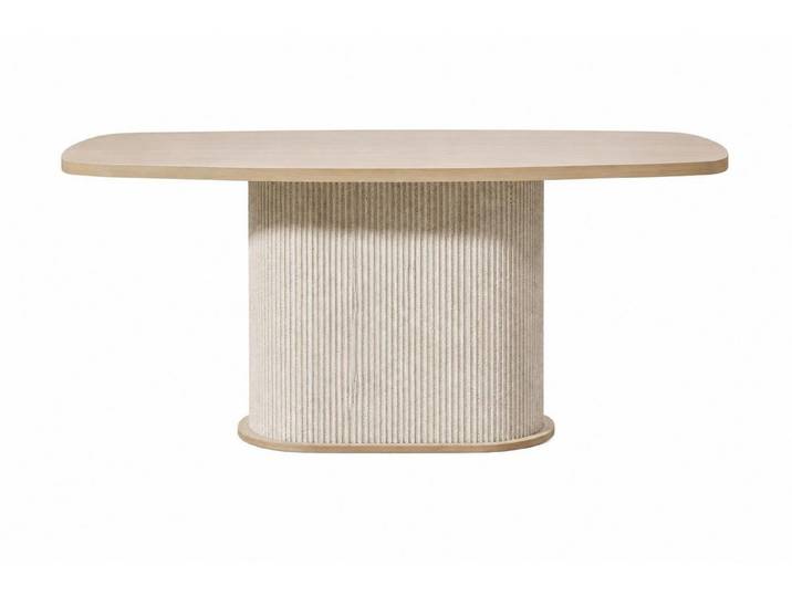 Xlmoebel Esstisch Eleganter Esstisch mit skulpturaler Säule und Holzoberfläche, Made in Europa