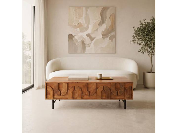 Table basse en bois de manguier massif - Flow