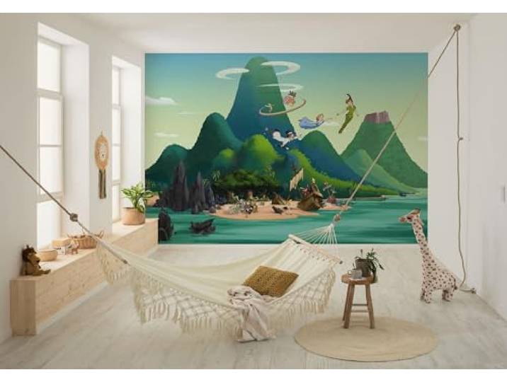 Komar Vlies Fototapete - Disney Peter Pan And the Lost Boys - Größe 400 x 250 cm - Tapete, Kinderzimmer, Kindertapete