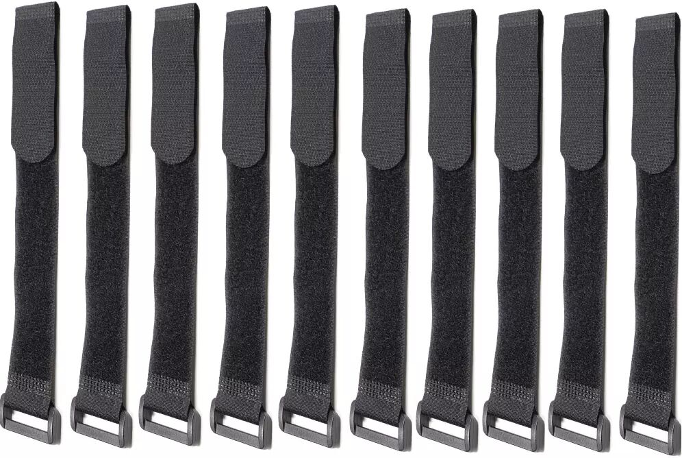 INF Wiederverwendbares Klettband Kabelband 10er-Pack Schwarz
