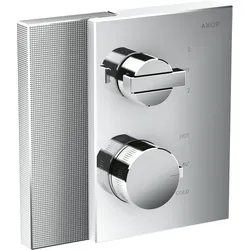 Hansgrohe AXOR Edge Thermostat Unterputz mit Ab- und Umstellventil - Diamantschliff, Chrom